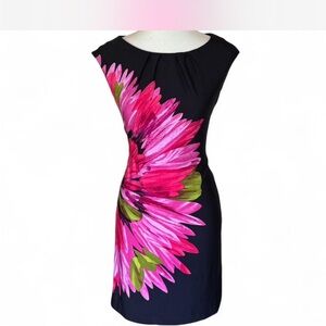 Floral Pink and Black Dress